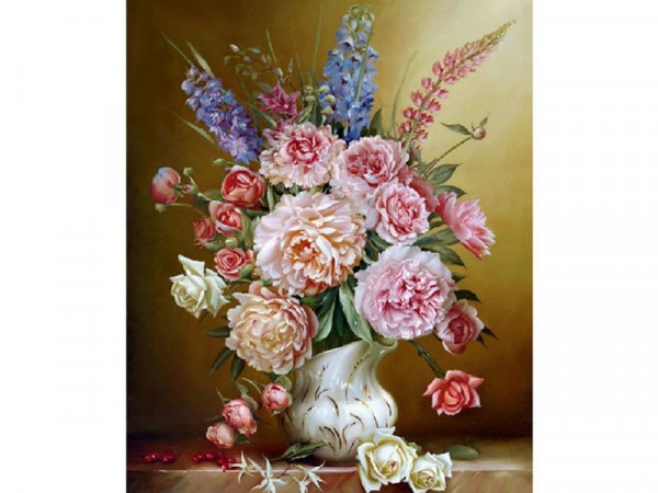 Картина по номерам 40х50 Бузин. Свежий букет (25 цветов)