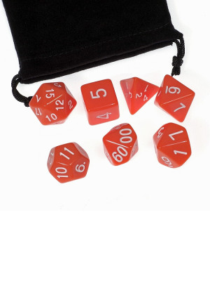 Набор из 7 игровых кубиков для ролевых игр, оранжевый, с мешочком